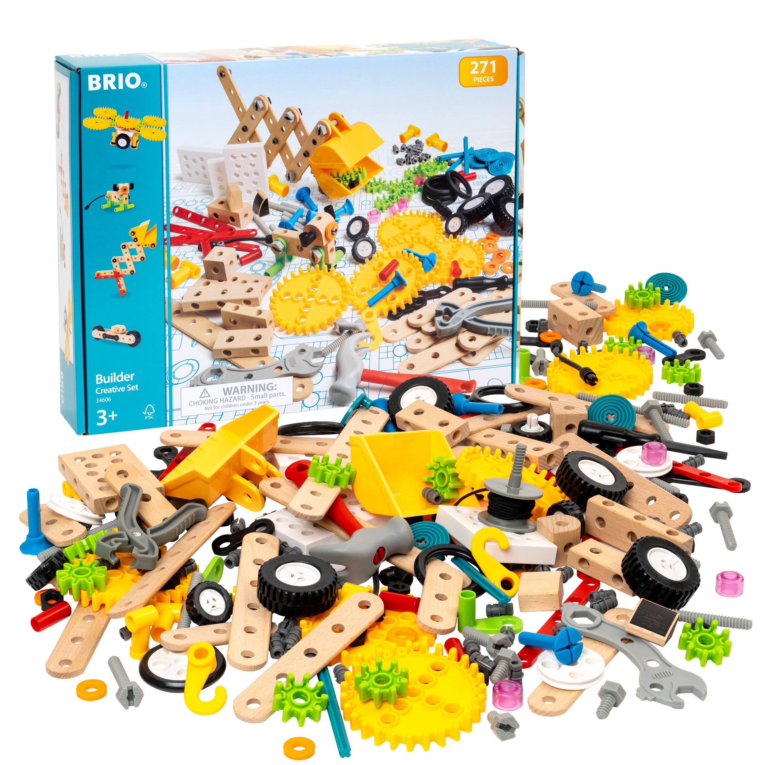 BRIO Builder - 34606 Builder Kindergartenset, 271 TLG. | 271-teiliges Lern- und Konstruktionsspielzeug für Kinder ab 3 Jahren