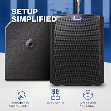 ALTO TS18S 2500W 18 Subwoofer, Powered PA Speaker with 6 Selectable DSP Modes, Easy Setup, 137 dB, 3 Voice Coil, Superior Bass