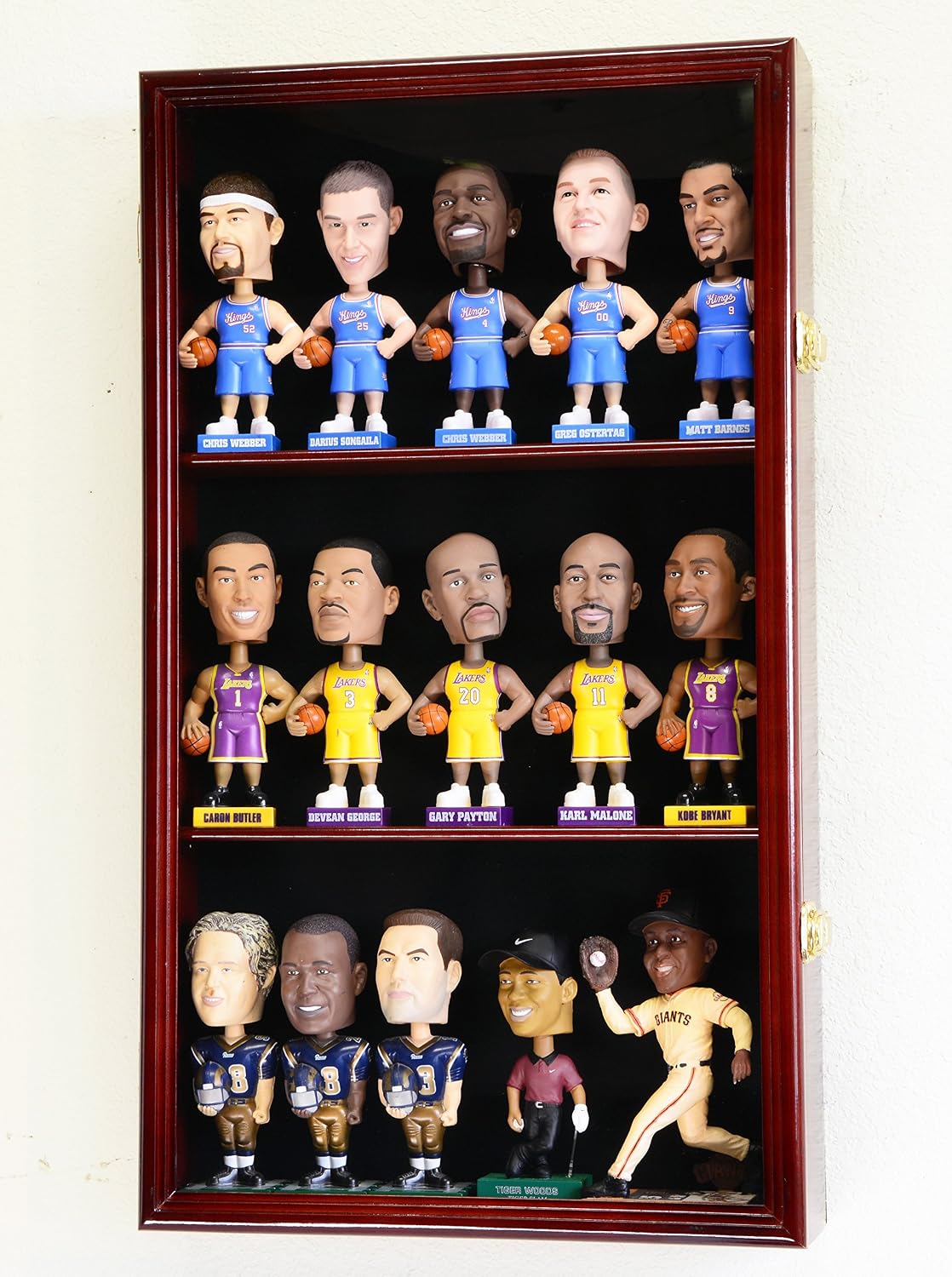 sfDisplay.com,LLC. Bobble Head Figurine Display Case Cabinet Holder Wall Rack Bobblehead 98% UV Lockable