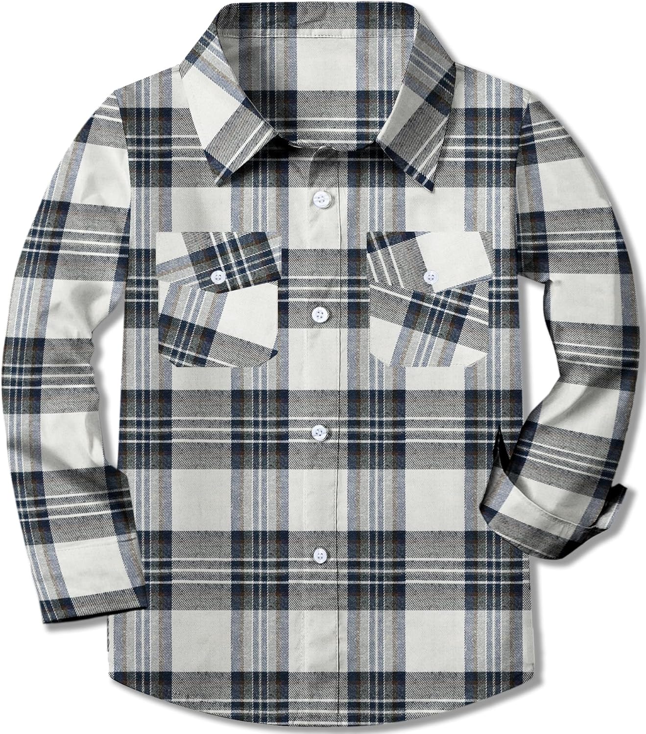 SANGTREE Boys and Mens Plaid Shirts Long Sleeve Casual Regular Fit