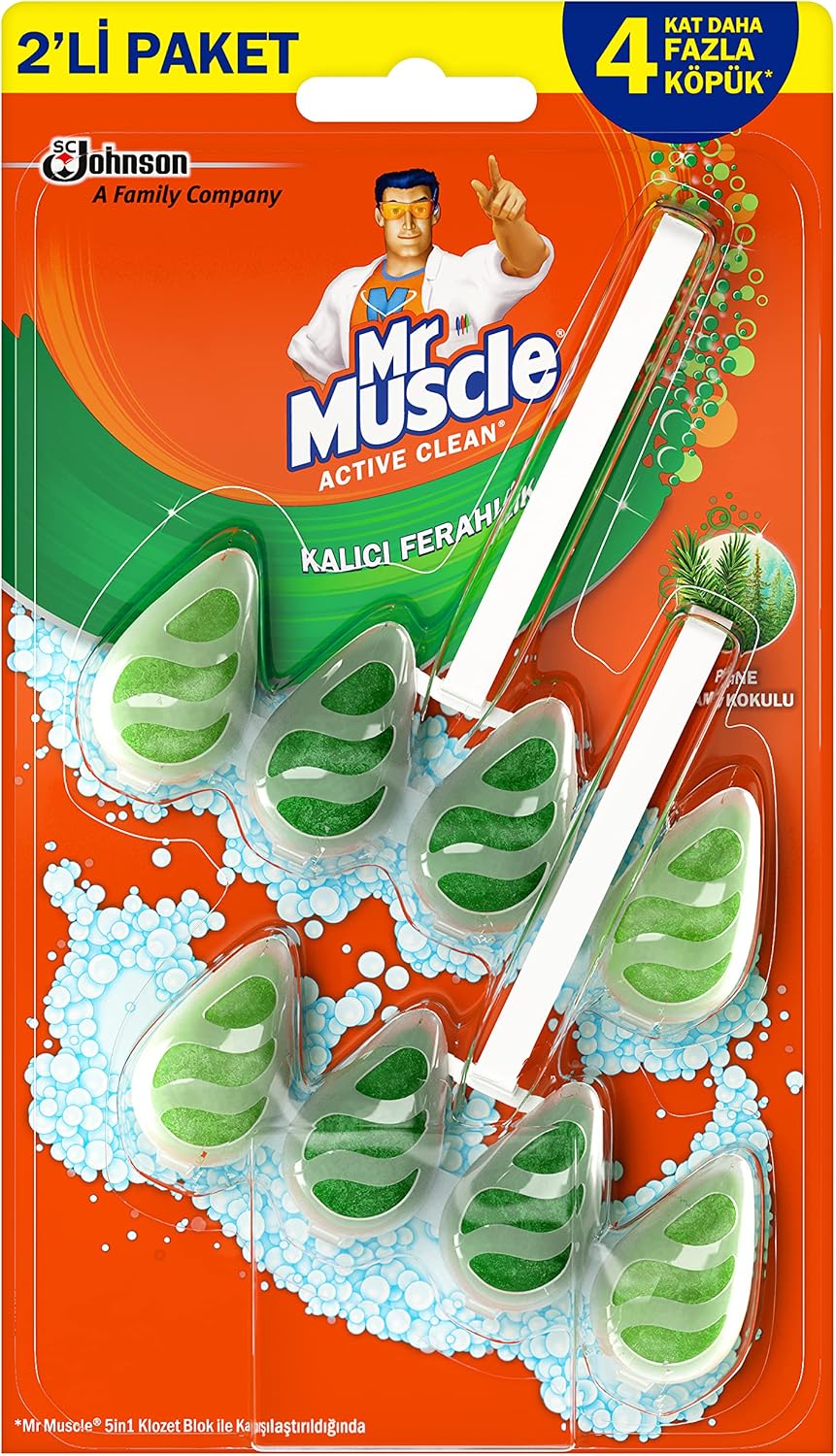 Mr Muscle Active Clean Çam Kokulu 2'li Klozet Bloğu (1 x 2 Adet)