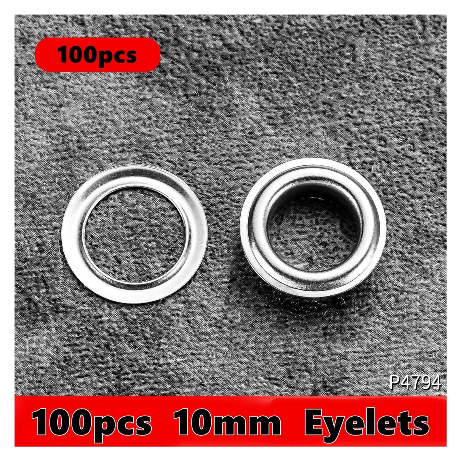 Kit de alicates de ojales de 6 mm y 10 mm, herramienta de anillo y ojal de metal con perforador, para cuero, lona, ropa y bricolaje, cierre de mano portátil (500 ojales de 10 mm)