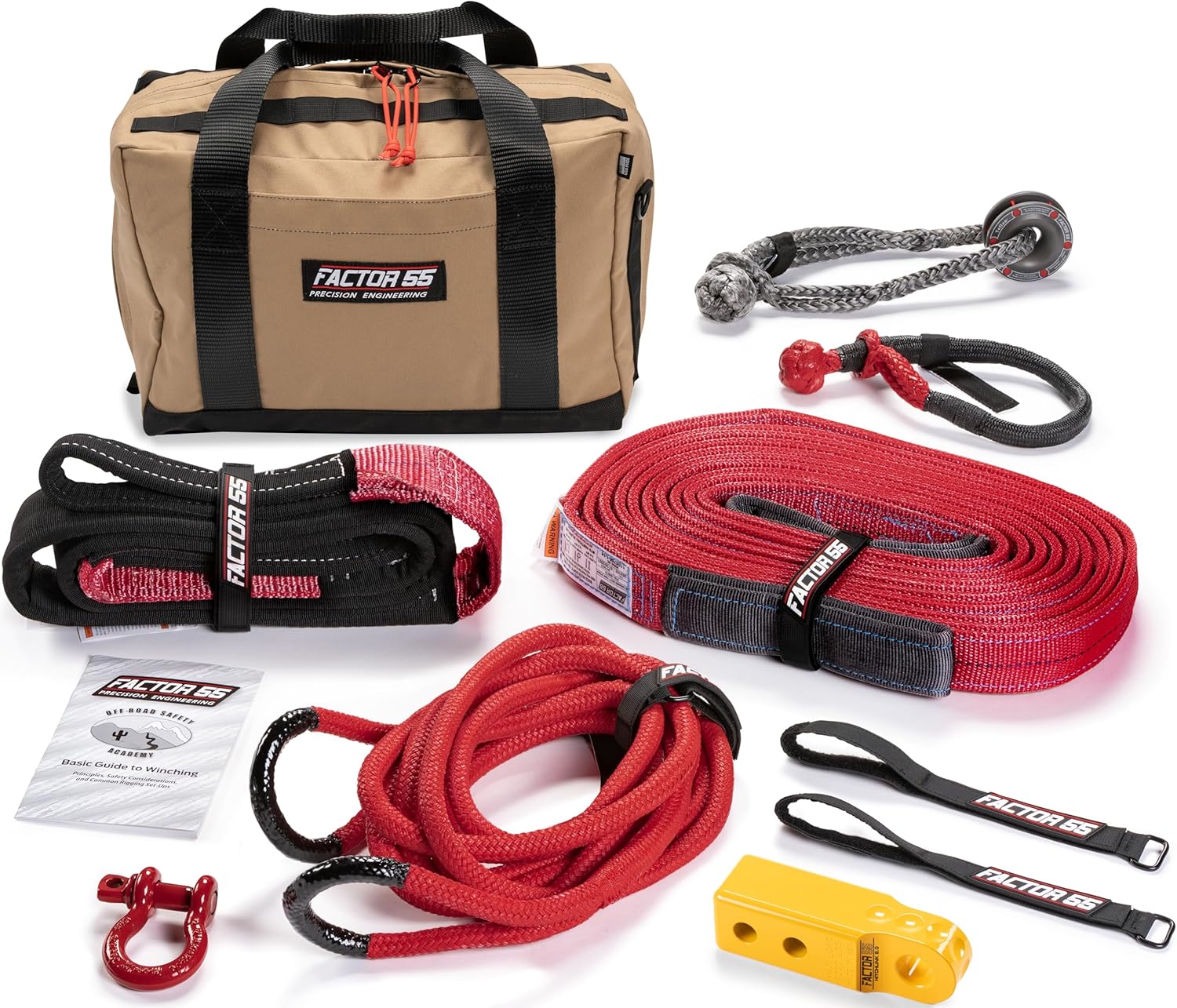 Factor 55 Hemingway Winch Tow Kit for UTV, Full Recovery Kit for All UTVs - Yellow