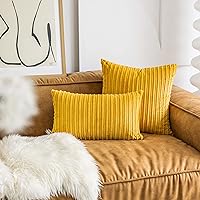 Vista 490 de UGASA - Juego de 2 fundas de almohada de terciopelo a rayas, funda decorativa para cojín con cremallera oculta para el hogar, sofá, dormitorio