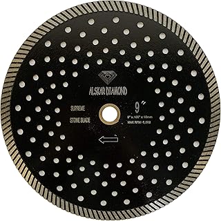 ADLGPC 9 inch Stone Cutting Premium Turbo Continuous Rim Diamond Blades for Granite (9")