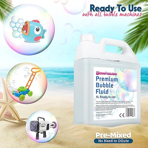 Miniatura 3 de Solución de burbujas prémium de 169 onzas  Líquido de burbujas no tóxico, listo para usar para niños y adultos, recarga de larga duración para