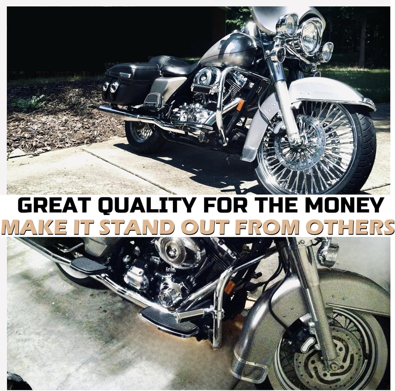 FatFlex Stainless Steel Fat Spokes 21 Inch Front Wheel Dual Disc for Harley Davidson Touring 00-07 Wheels Rims Updating