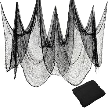 Land Guard Halloween Gauze Cloth, Black Creepy Cloth, 80200 Inch Creepy Fabric Halloween for Haunted House Supplies, Party Outdoor, Indoor