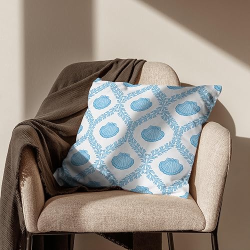 Vista 31 de Chinoiserie - Fundas de almohada azules y blancas para decoración del hogar, 18 x 18 pulgadas, funda de cojín floral para cama, sofá, 2