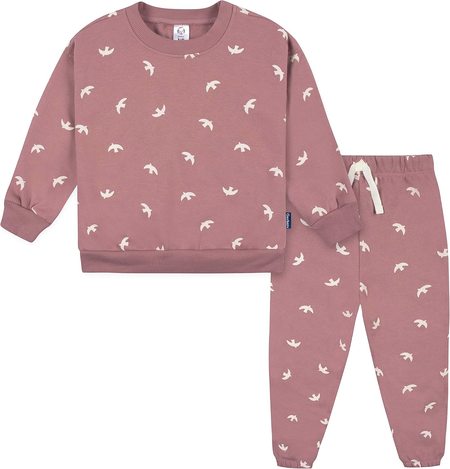 Gerber Baby Girls' Toddler 2-piece Fleece Sweatshirt and Jogger Set