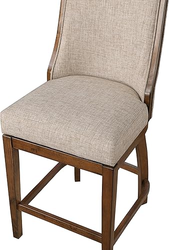 Miniatura 3 de Home Katherine - Taburete giratorio de bar con mecanismo de giro de 360°, taburetes modernos de granja para encimera de cocina con tapicería de tela