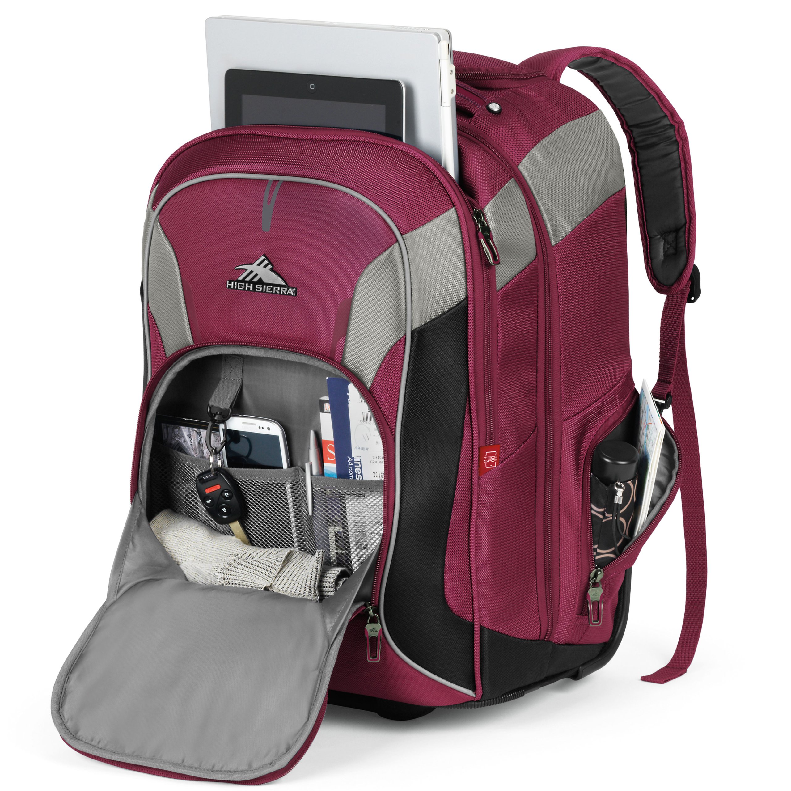 High Sierra At7 Outdoor Wheeled Backpack Boysenberry One Size