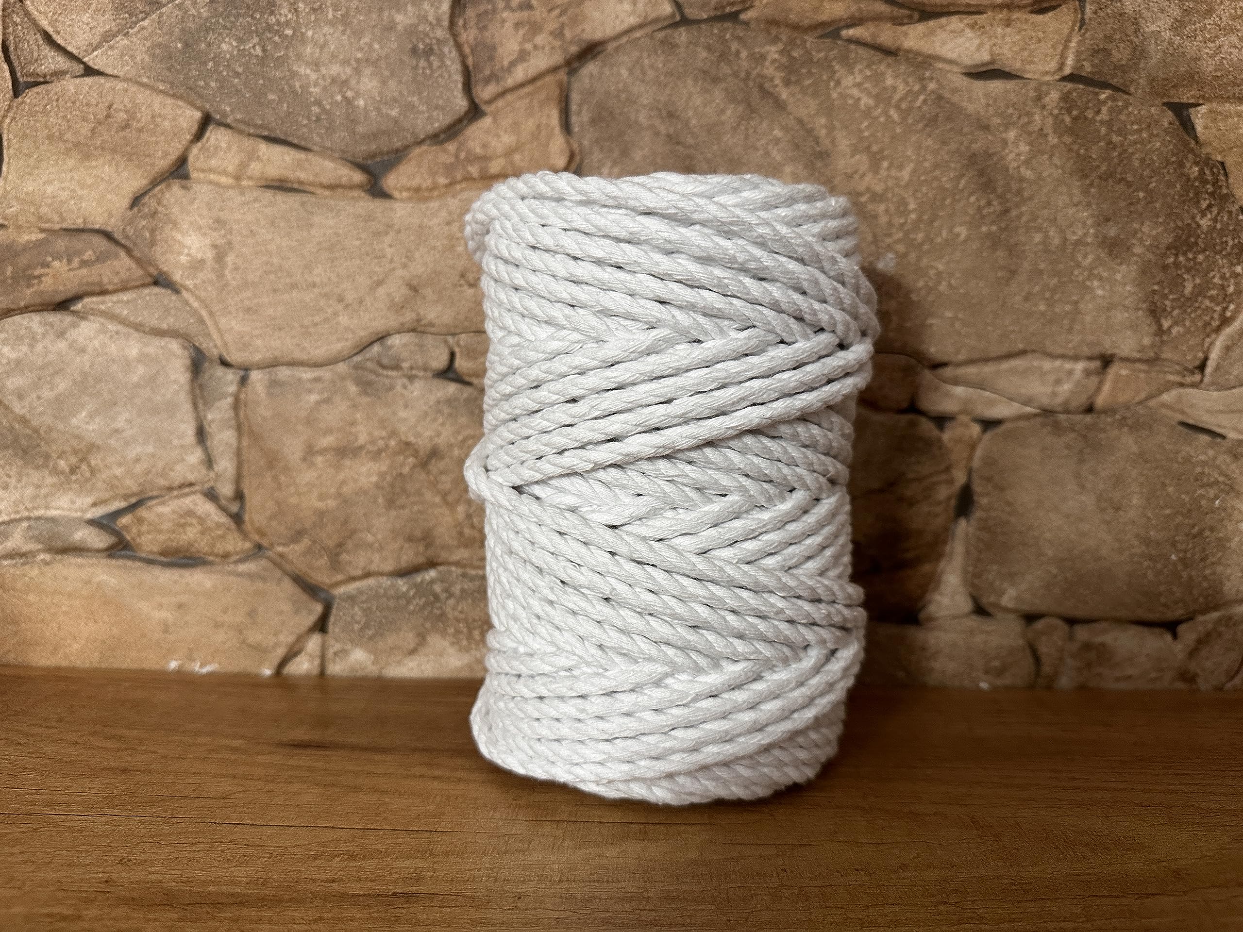 Macrame Cord. 100% Natural Cotton Rope for Crafts, Toys, Decorations, Packaging, Gardening. 6MM * 45M. White. - Image 4