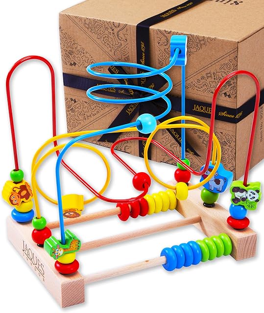 Jaques of London Wooden Toys Bead Maze | Early Development and Activity Cube | Educational Toddler Toys | Since 1795