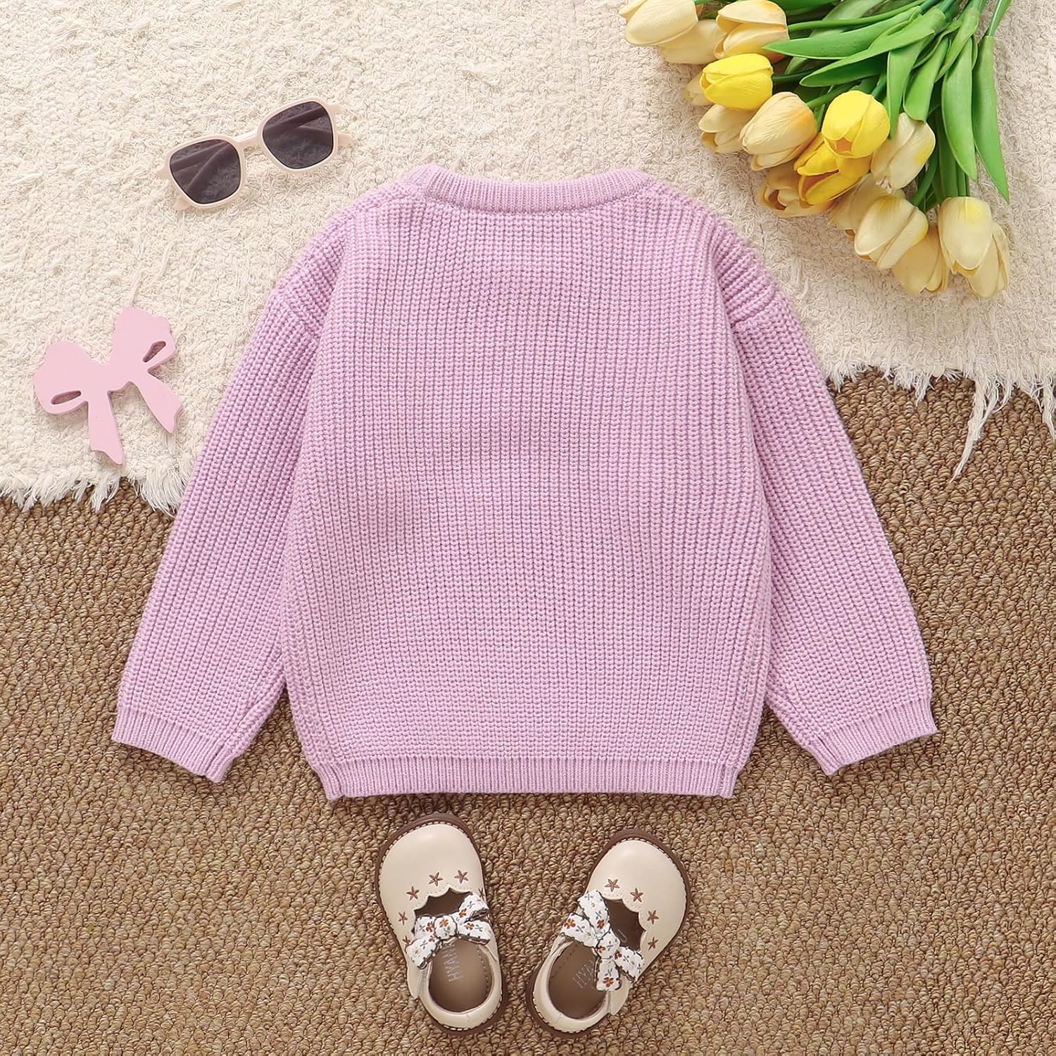 Toddler Pullover Sweater Baby Girl Crewneck Long Sleeve Knit Tops Fall Winter Outfit 12M-5T - Image 3