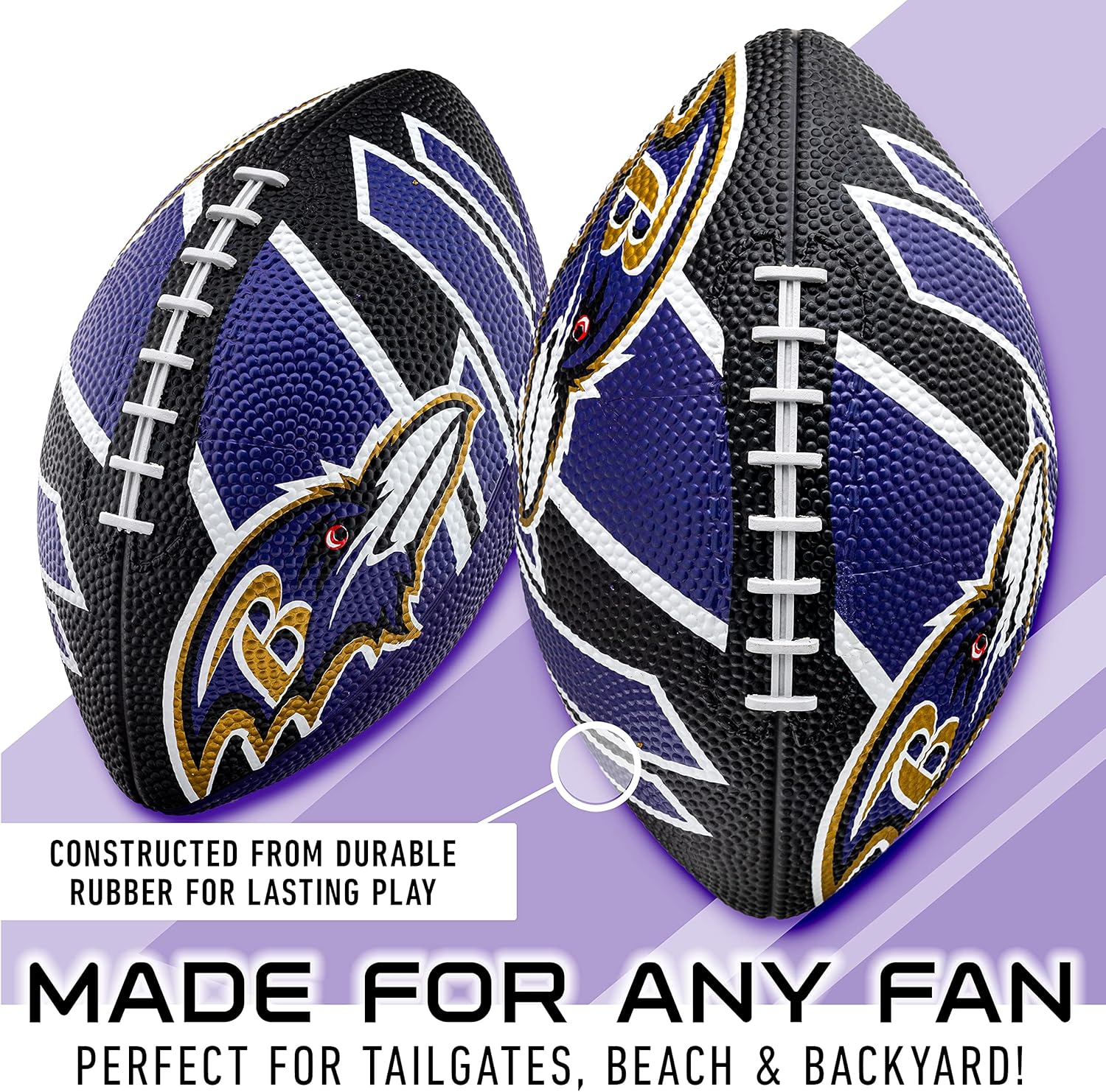 Franklin Sports NFL Team Footballs - Rubber Youth Mini Balls for All Teams - Kids 8.5" Football + Air Pump Sets - Official NFL Licensed