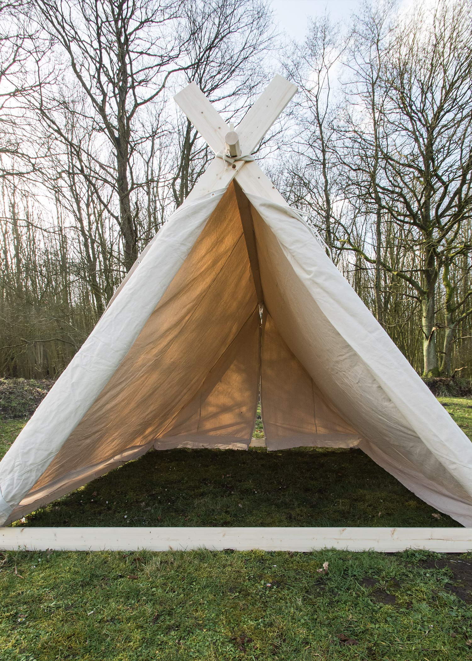 Battle-Merchant - Wikingerzelt, 3 x 2.7 x 2 m, 350 GMS, naturfarben, OHNE Zeltstangen - Mittelalter, Reenactment, LARP