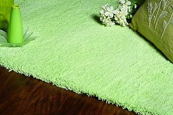 KAS Oriental Rugs Shag Rug, 2'3 x 7'6 Runner, Spearmint Green