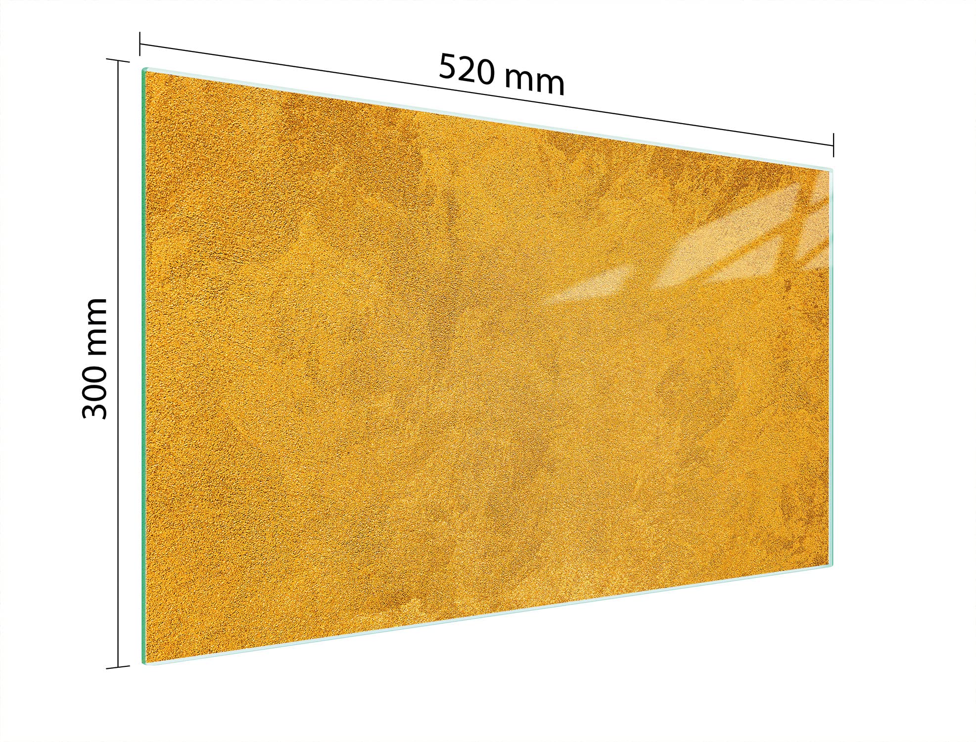Planche à découper en verre Ceranfeld 1 pièce 52 x 30 cm, plaque de découpe en verre, protection anti-éclaboussures, plaque en verre universelle, cuisine, Ardoise Jaune