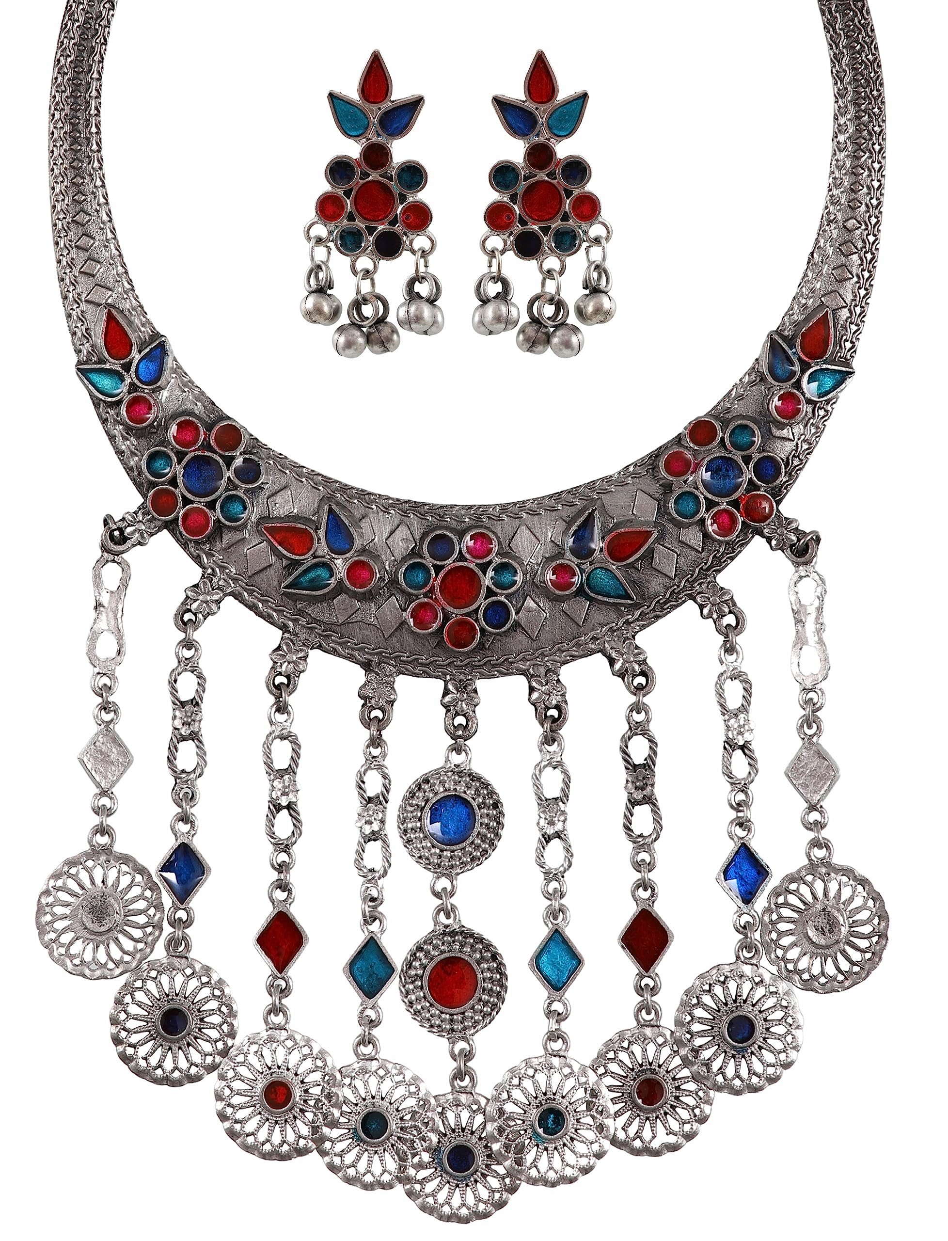 See full amazon price history chart for Ethnic Designer Oxidised Silver Antique Afghani Traditional Hasli Tassel Necklace Choker Earrings Jewelry Women Girls (Silver 1) Ethnic Designer Oxidised Silver Antique Afghani Traditional Hasli Tassel Necklace Choker Earrings Jewelry Women Girls (Silver 1) (B0C7CM5VGH) Amazon Price History, Amazon Price Tracker