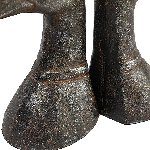 Miniatura 6 de Creative Co-Op Pato de hierro fundido, sujetalibros negro, marrón