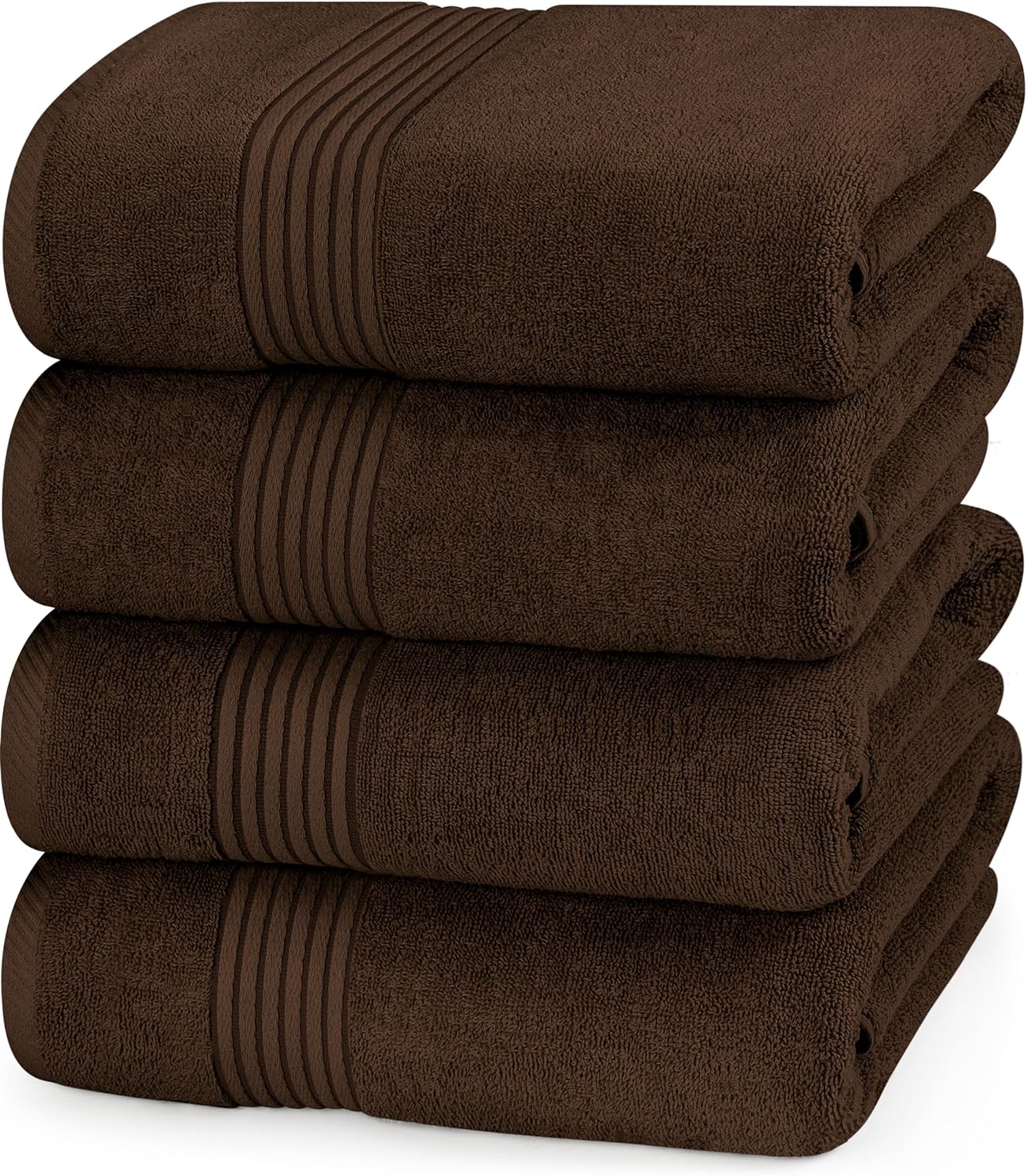 Utopia Towels 4 Pack Bath Towels Set, (27 x 54 Inches) 100% Ring Spun Cotton, Quick Dry, Highly Absorbent, Soft Feel Towels, Perfect for Daily Use (Brown)