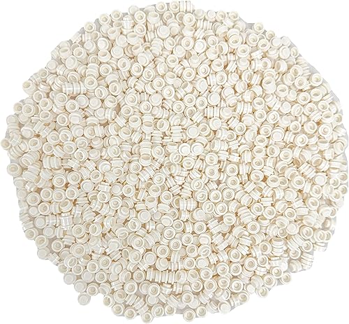 Miniatura 6 de Minizfigs 1050 platos redondos blancos de 1 x 1  Piezas y piezas de bloques de construcción a granel, piezas de puntos, tachuelas circulares, placa