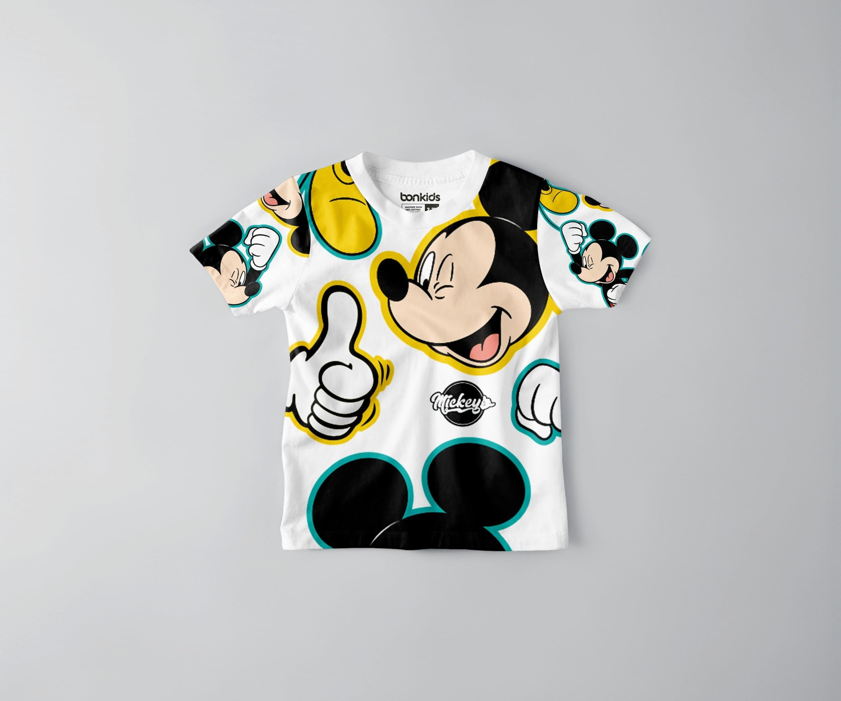 Official Mickey Printed Boys T-Shirt ||Boys Cotton Tshirt Printed (2-3 Years, White)
