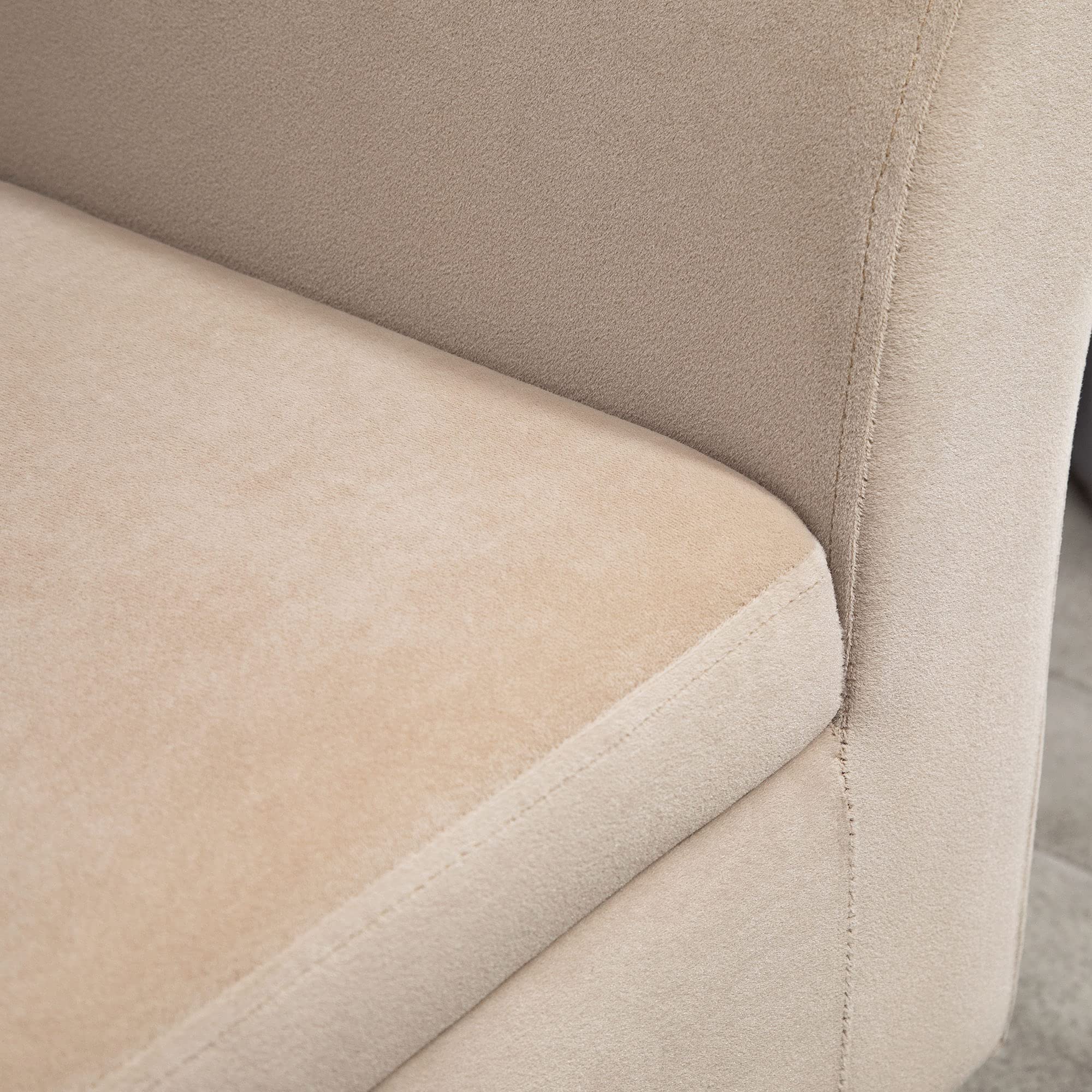 HOMCOM Sitzbank mit Stauraum mit Samtoptik 111,5 x 41 x 65 cm Beige | Polsterbank, Bettbank mit Holzbeine, Bank für Wohnzimmer Schlafzimmer Flur