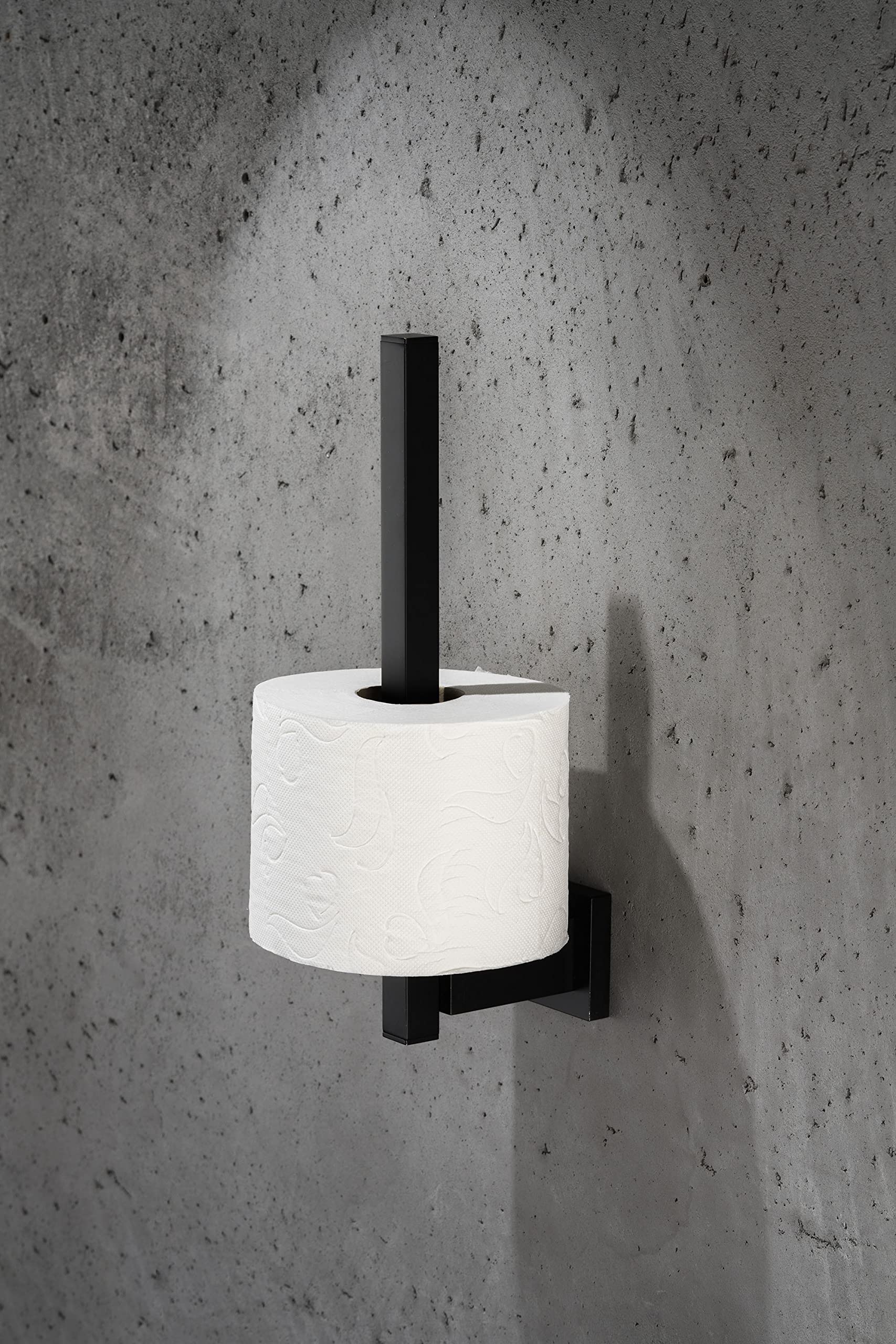 270S1-B Porta Rollos de Papel Higienico | Soporte de Pared Latón Cromado | Diseño Moderno, Elegante y Negro Mate para Baño