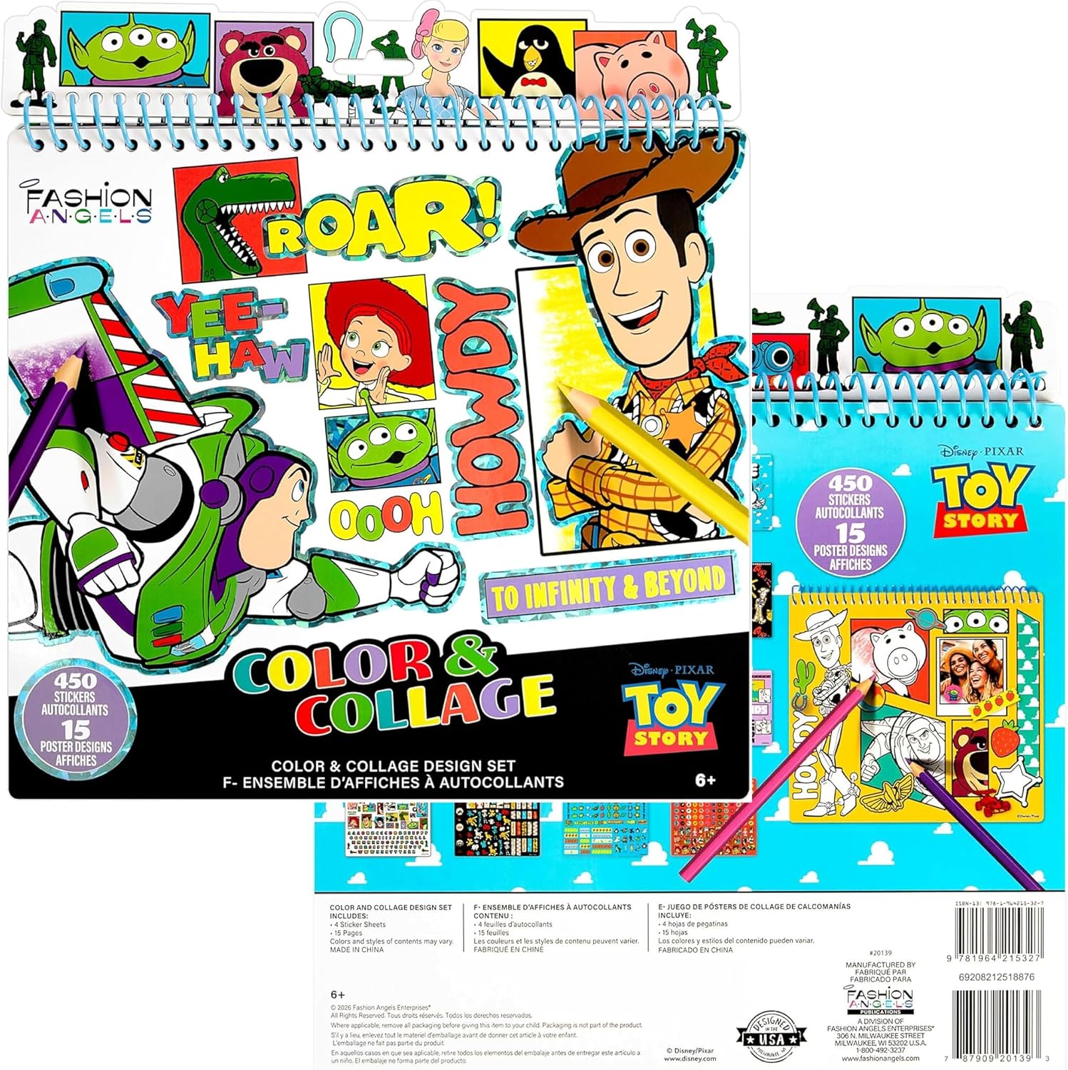 Fashion Angels Disney Pixar Toy Story Creative Activity Bundle, Includes Color & Collage Portfolio Set & 1000+ Stickers Book, Fun Arts & Crafts Kit for Kids image 4