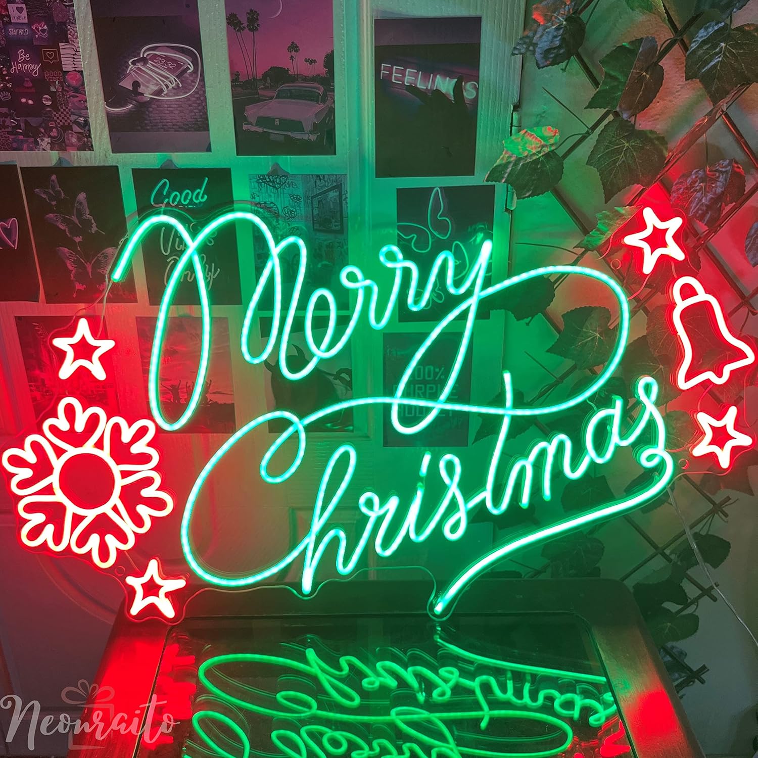 Merry Christmas Neon Sign, 32" x 18' Large Neon Sign LED