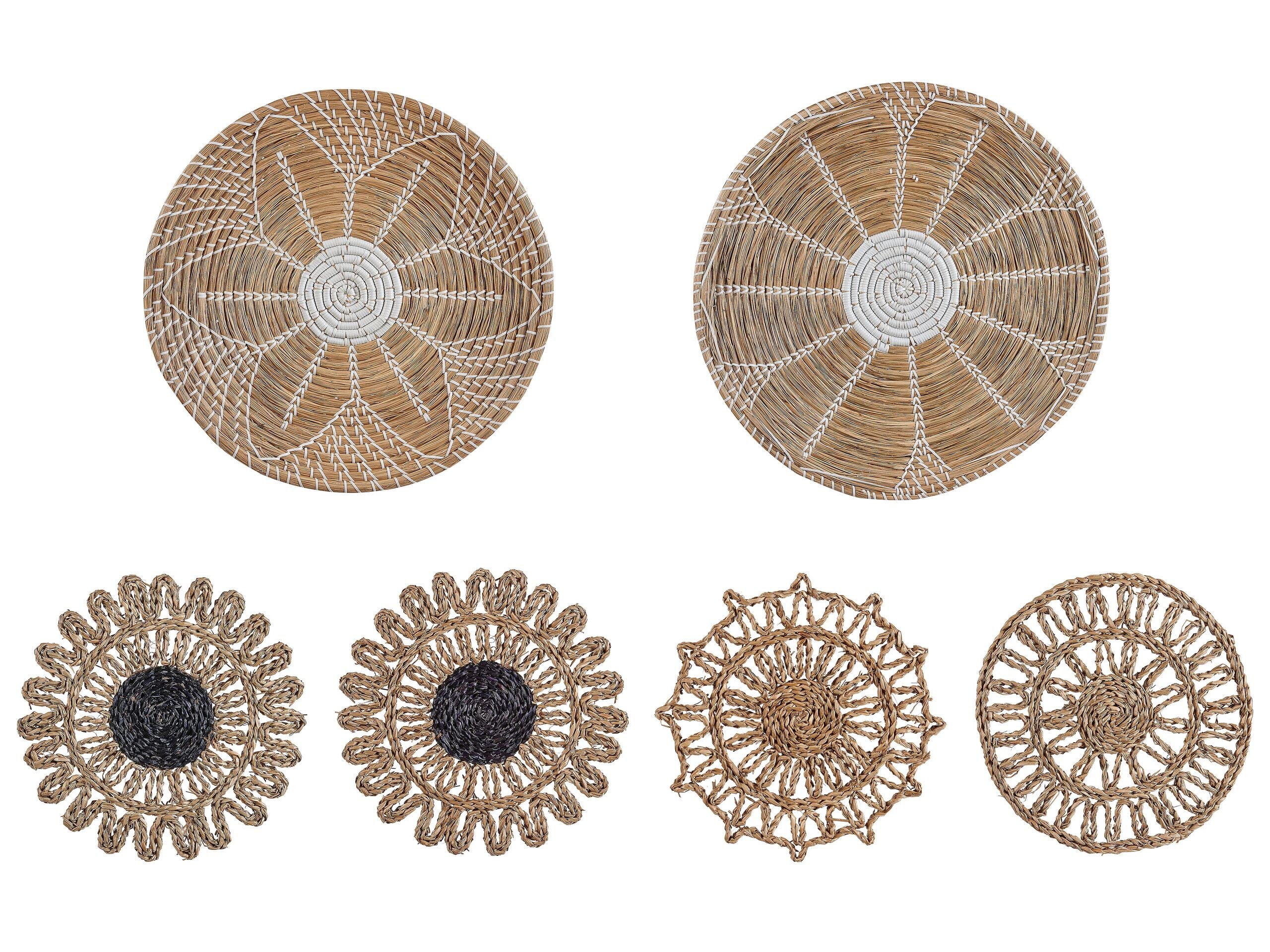 Wanddeko-Seergras-Körbe im Boho-Stil, 6er Set (Kreise) Pintano