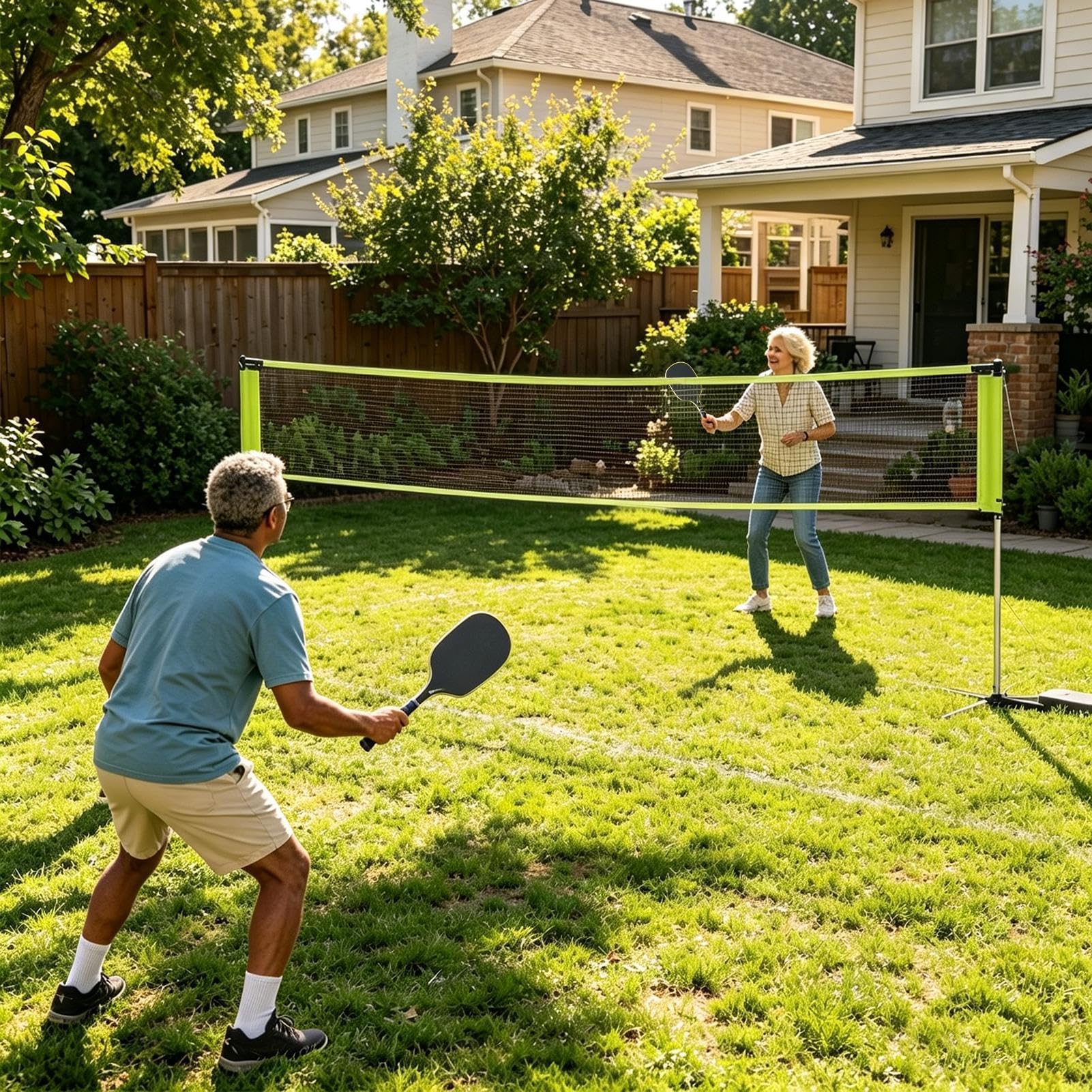 Red De Bádminton del Jardín | Malla Recambio para Juego Pickleball | Red Voleibol sobre Césped | para Jardín Trasero, Patio, Entrada De Vehículos, Camping, Escuela Y Picnic