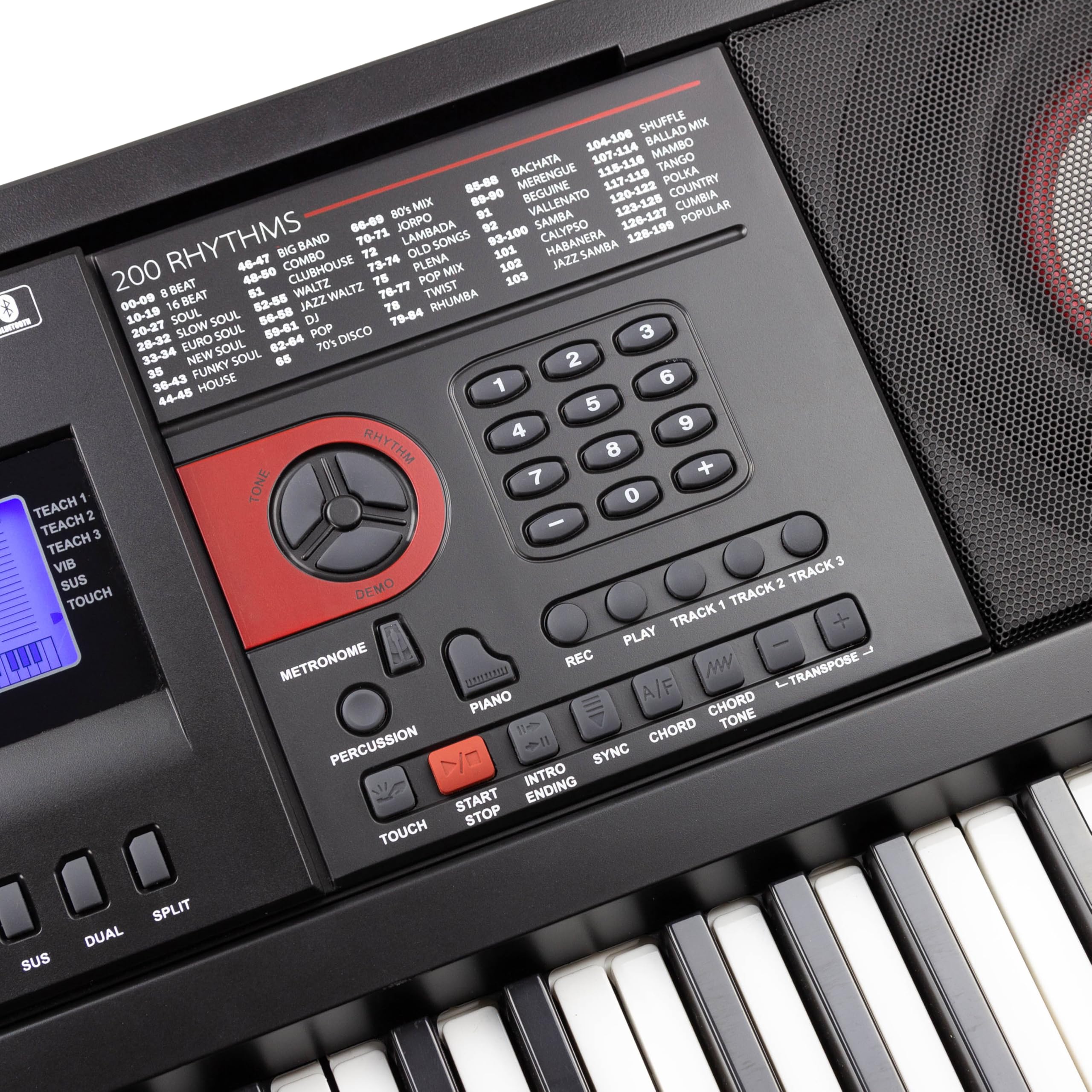 RockJam Rechargeable Semi Weighted 61-Key Keyboard Piano with MIDI Connectivity