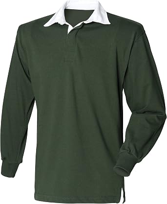 Front Row Mens Long Sleeve Original Rugby 100% Cotton Collar Neck Shirt