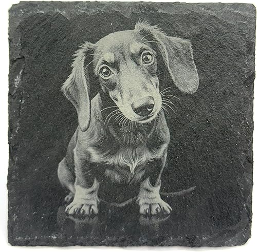 Dachshund Laser Engraved Slate Coaster Set of 4