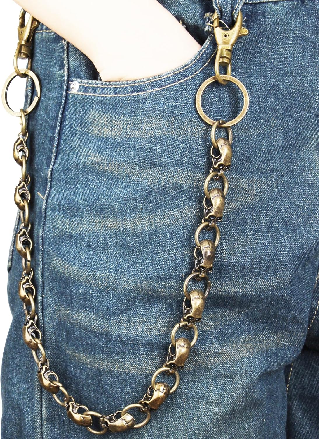 PINKPIN Skull Pants Chains Jeans Chain, Gothic Punk Wallet Chain, Heavy Duty Biker Waist Chain, Unisex Edgy Streetwear Chain