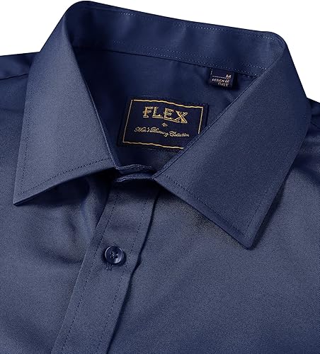 Miniatura 10 de Alimens & Gentle - Camisas de vestir con bolsillo y manga corta, de color liso y sin arrugas, estilo casual con botones, para hombres