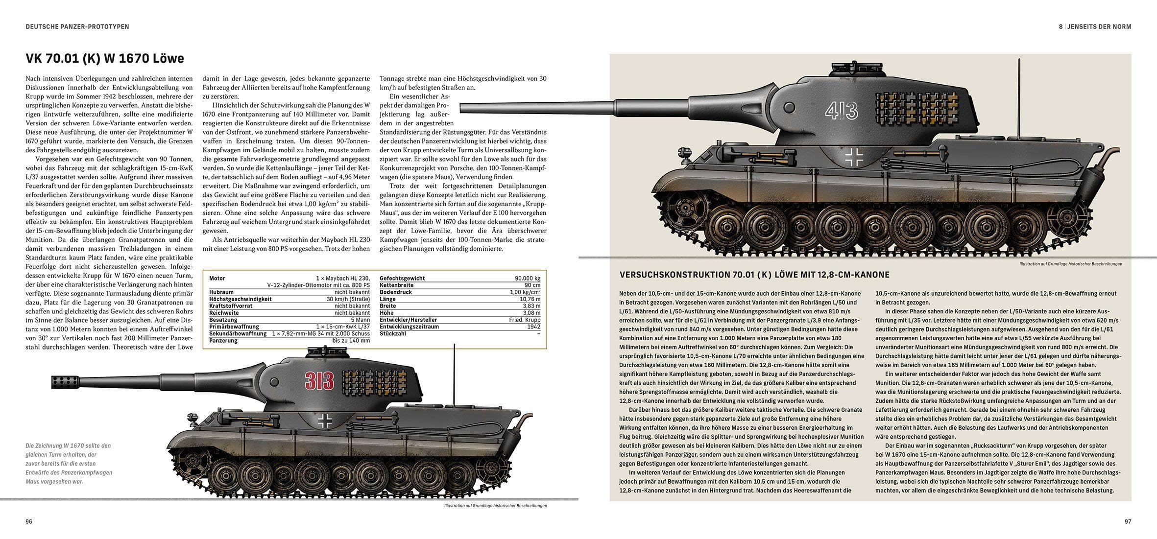 Deutsche Panzer-Prototypen: Einzelstücke • Konzepte • Patente, Kampfpanzer der Wehrmacht von 1935 – 1945