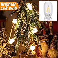 Vista 3 de Meonum Paquete de 2 Cables de Accesorios con 6 Bombillas LED T20, Luz de Molde Soplado para Interiores Blanco Cálido con Interruptor, Luz E12