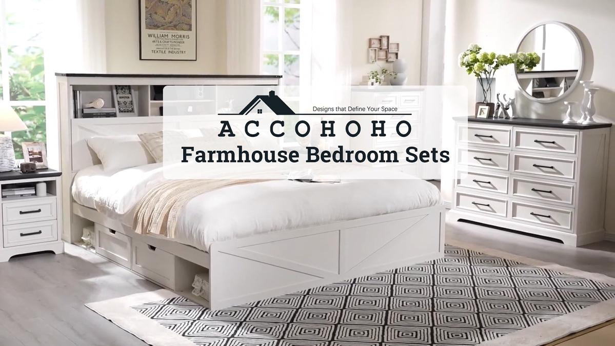 Amazon.com: ACCOHOHO 6 Drawer Dresser, Farmhouse Chest of Drawers for  Bedroom, 44