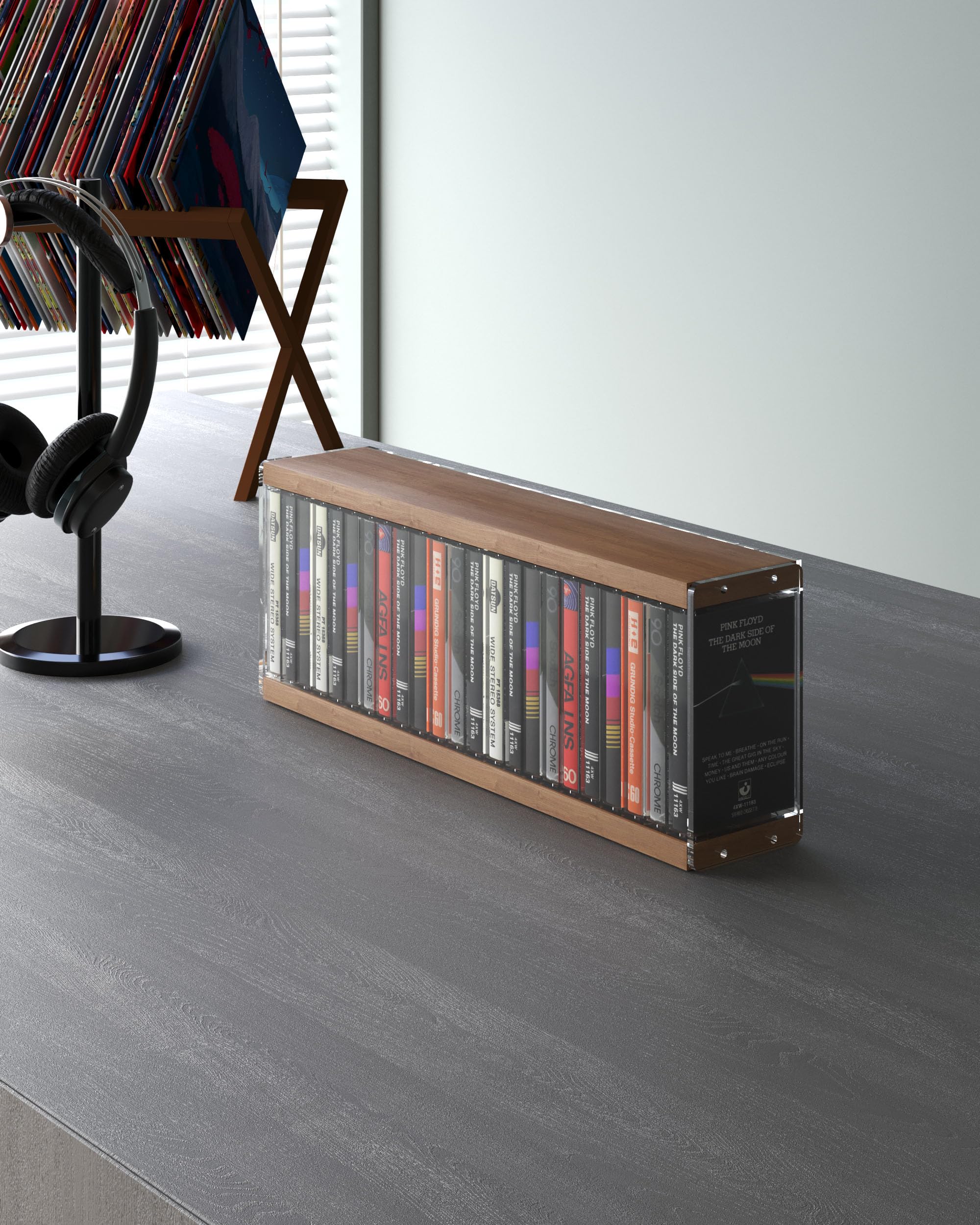 Retro Walnussfarbene MDF-Kassetten-Aufbewahrung, Schreibtisch-Organizer,  niedlich, hlt 20 Kassettenhllen, Kassettenhalter,  Kassettenregal/Turm/Stnder, Dollar, passend fr Theaterzimmer: Amazon.de:  Elektronik & Foto