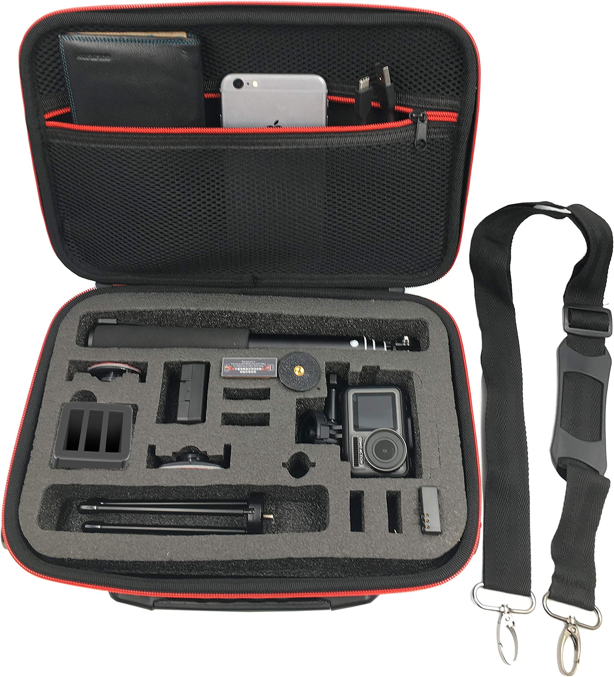 VGSION Hard Carry Case for GoPro Hero 8 (L Size, with Shoulder Belt)
