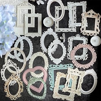 アルバムクラフト・コラージュ素材☆コラージュフレームセット Amazon.co.jp: コラージュ 素材 フレーム 手帳 素材セット 画像