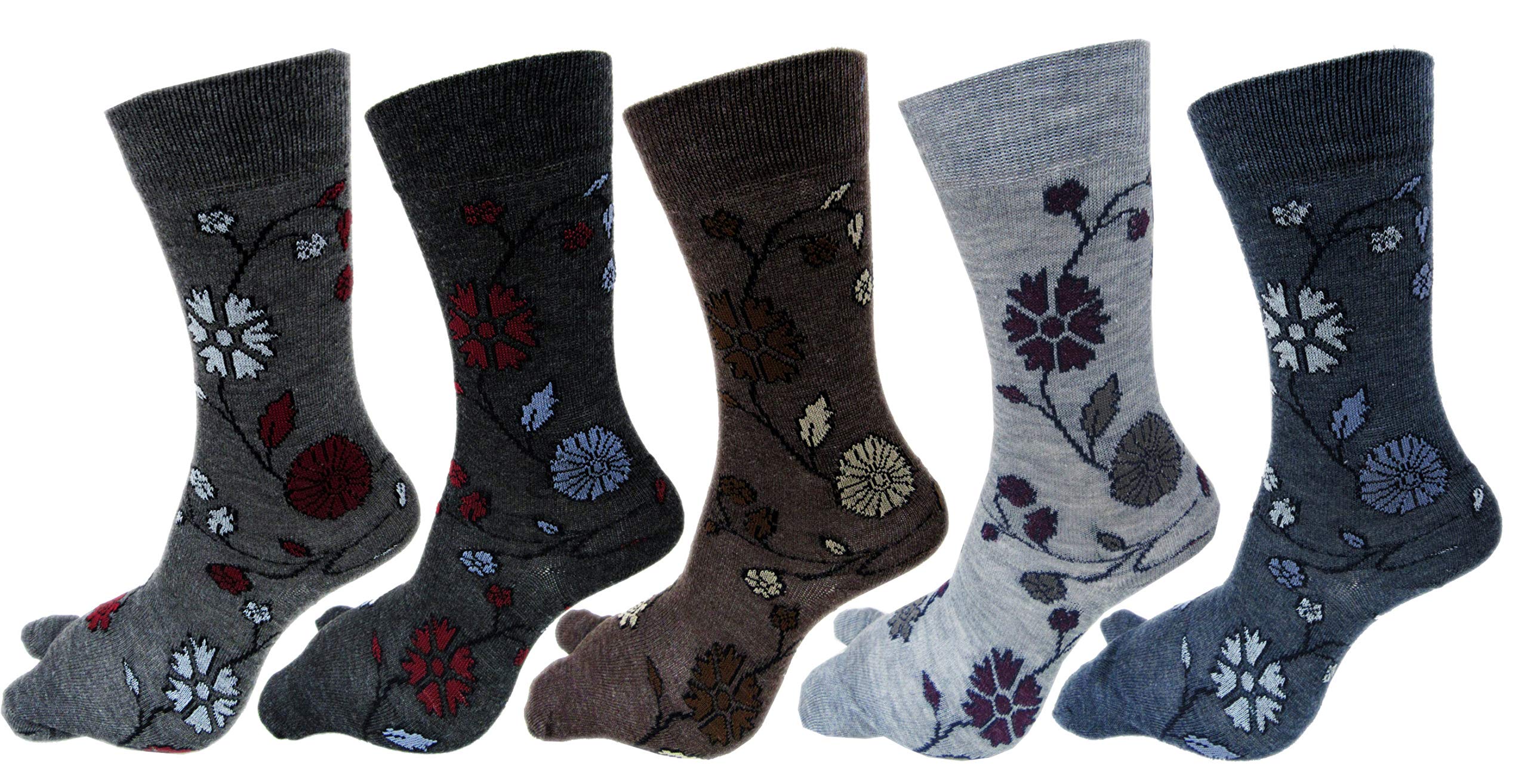 rc. royal class Women's Calf Length Floral Design Thumb Woolen Multicolored Socks(Pack of 5 Pairs)-picture-9