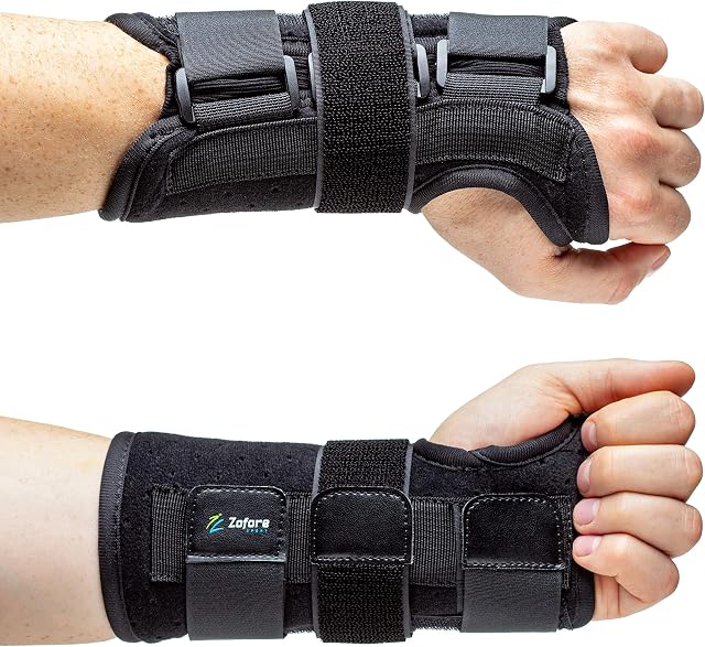 Carpal Tunnel Wrist Support Brace with Metal Splint Stabilizer - Helps Relieve Tendinitis Arthritis Carpal Tunnel Pain - Reduces Recovery Time for Men Women - Left (L/XL)