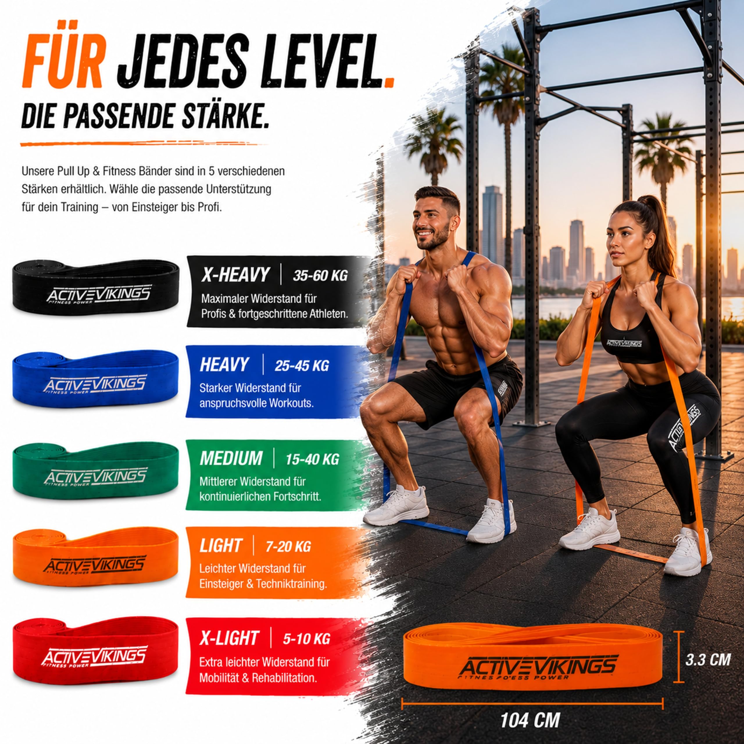Pull-Up Stoff Fitnessbänder - Perfekt für Muskelaufbau - Fitnessband Klimmzugbänder Widerstandsbänder