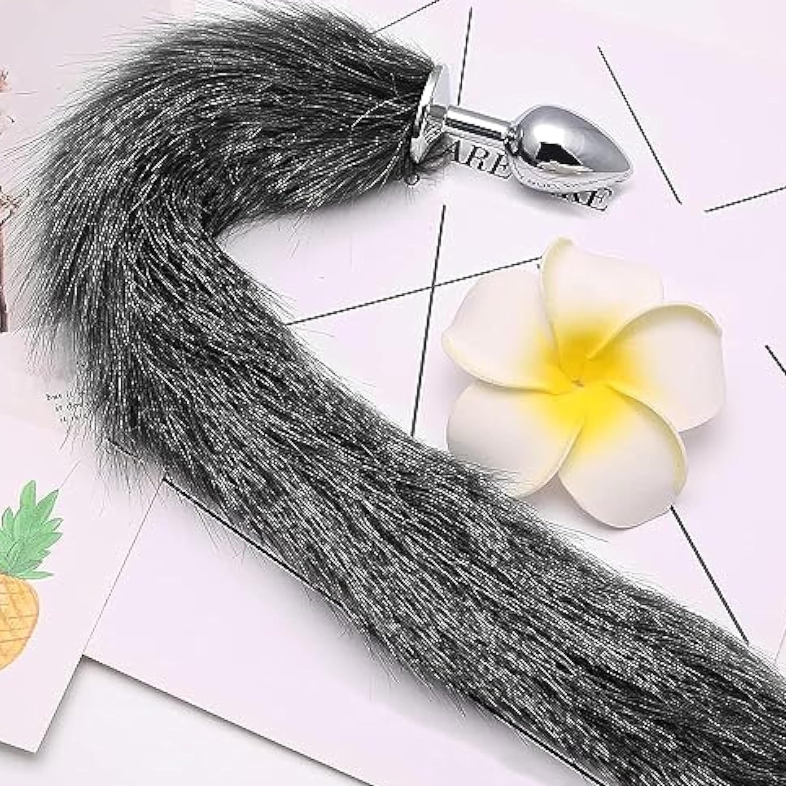 inoxidable Butt Plug Plug anal con cola de zorro Fox de Fetiche Tail para SM parte Disfraz Cosplay Party Tope Ano Sex juguete Punta Cónica