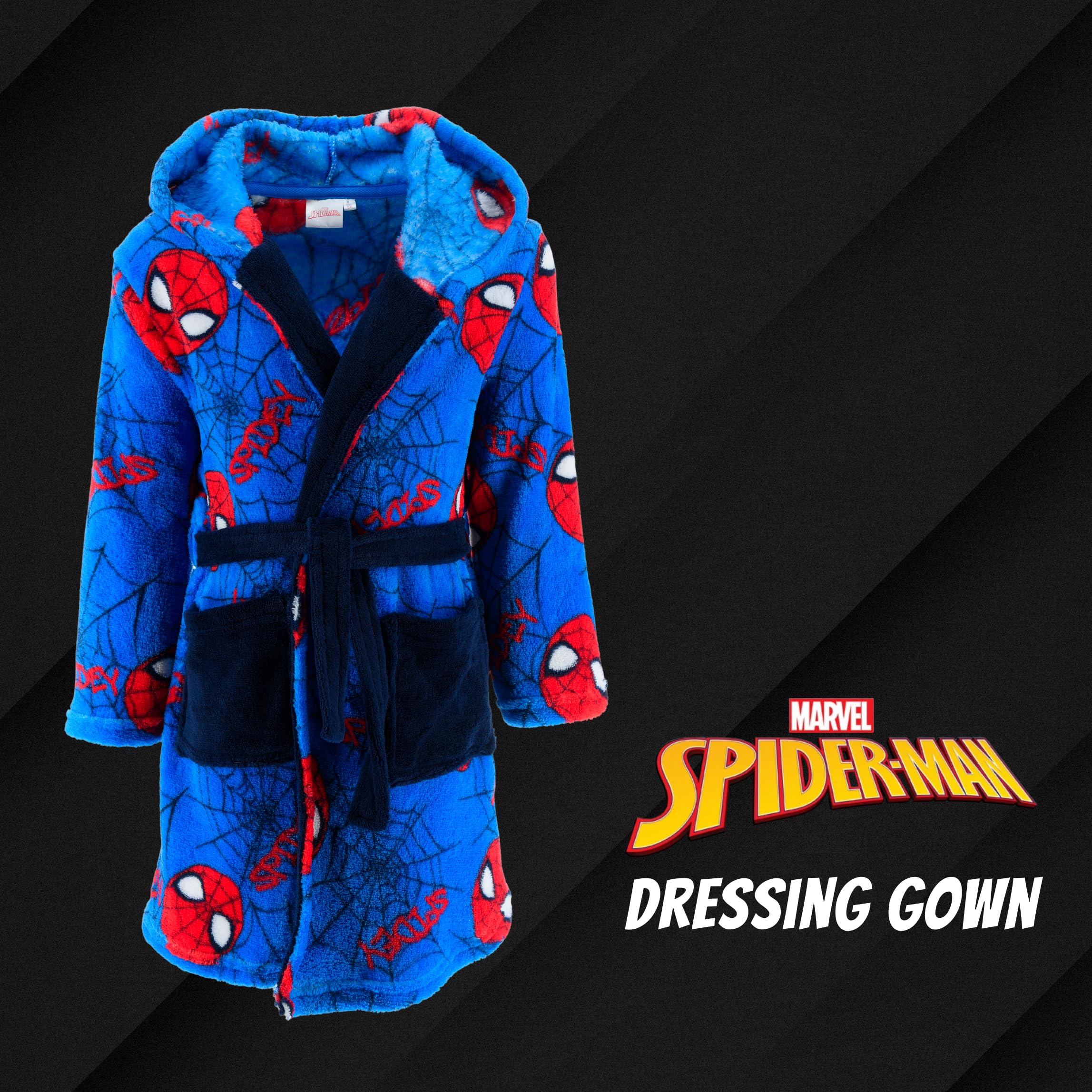 Spiderman Robe de Chambre Garçons Doux Maison Enfants Taille 6 Ans Bleu